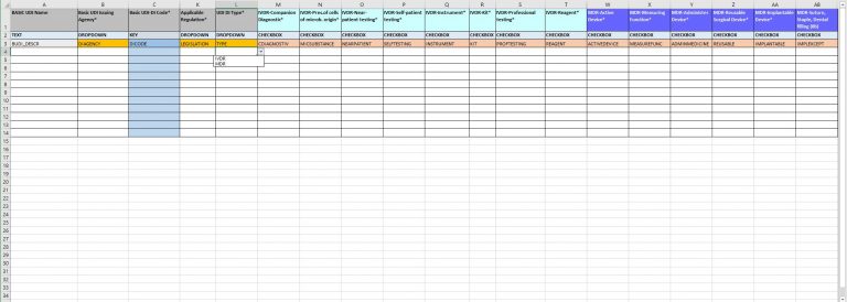 Eudamed Mdr   Ivdr Excel Template 